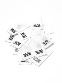 25 St. Textiletiketten  Größe 36/38auf Mischband