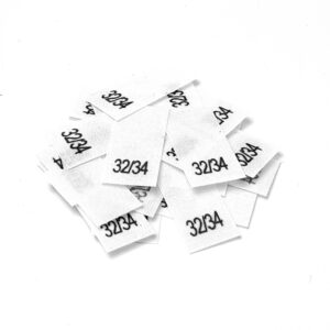 25 St. Textiletiketten  Größe 32/34 auf Mischband