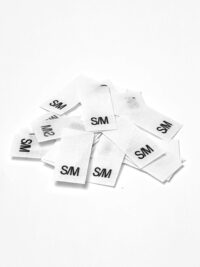 25 St. Textiletiketten  Größe S/M auf Mischband