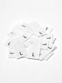 25 St. Textiletiketten  Größe L auf Mischband