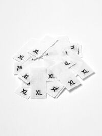 25 St. Textiletiketten  Größe XL auf Mischband
