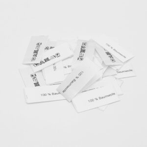 50 St. Textiletiketten 100% Baumwolle Mittelfalte