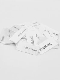 50 St. Textiletiketten 100% Leinen mittelgefaltet