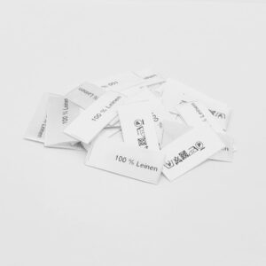 50 St. Textiletiketten 100% Leinen mittelgefaltet