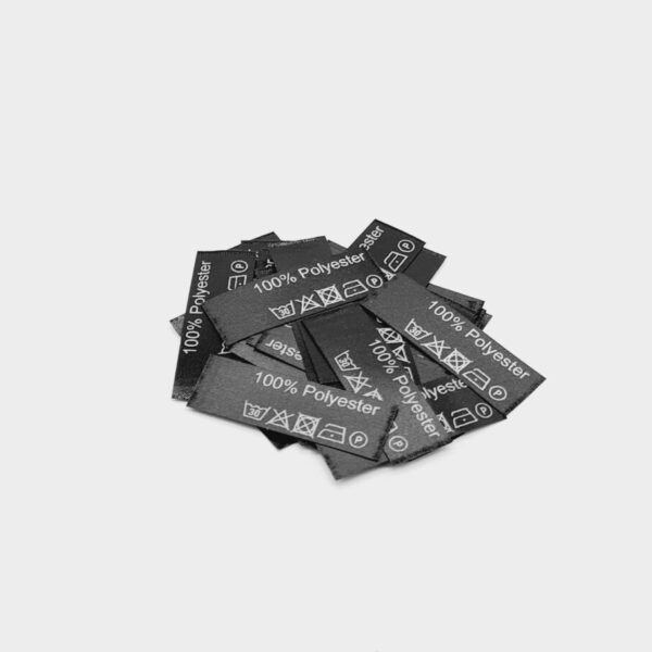 50 St. schwarze Textiletiketten 100% Polyester