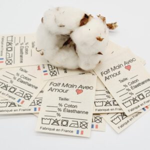 25 St. Universaletiketten französisch / Naturbaumwolle