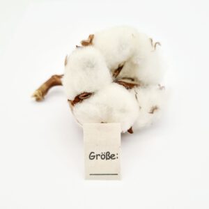 25 St. Textiletiketten Größe___ auf Naturbaumwolle