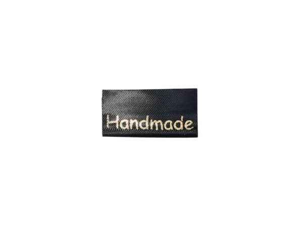 20 Textiletiketten Handmade - schwarz/gold