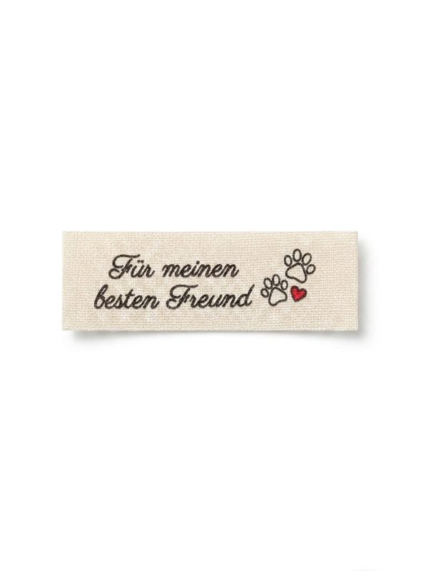 Liebevoll gestaltete Textiletiketten aus Naturbaumwolle – „Für meinen besten Freund“ (25er-Set)