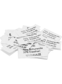 50 St. Textiletiketten 70% Schurwolle 30% Elasthan