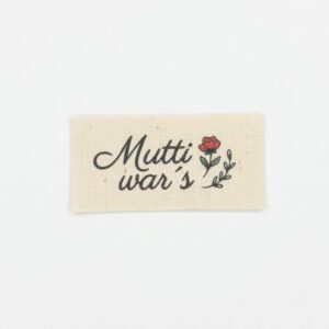 Liebevoll gestaltete Textiletiketten aus Naturbaumwolle – „Mutti war´s“ (25er-Set)