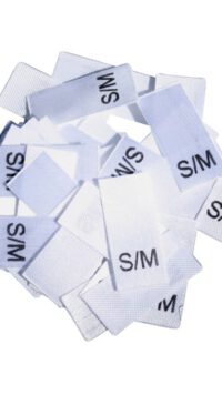 25 Textiletiketten Größe S/M