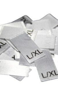 25 Textiletiketten Größe L/XL