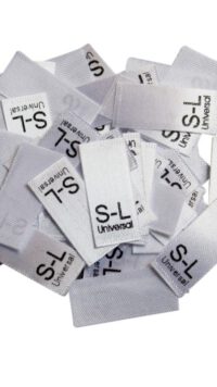 25 Textiletiketten Größe S-L universal