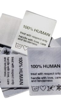 25 Textiletiketten 100% Human