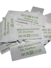 50 Textiletiketten 95% Biobaumwolle 5% Elasthan