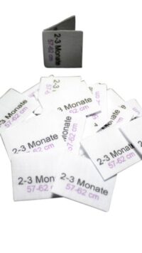 25 Textiletiketten Baby- und Kindergrößen 2-3 M