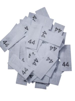 25 Textiletiketten - Größe 44 auf Mischband