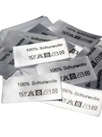 50 Textiletiketten 100% Schurwolle