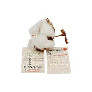 25 St. Universal Textiletiketten aus Natur-Baumwolle English