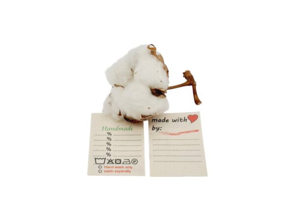 25 St. Universal Textiletiketten aus Natur-Baumwolle English