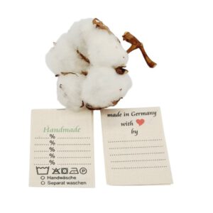 25 St. Universal Textiletiketten auf Natur Baumwolle