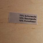 Restposten Textiletiketten mit Hauptanteil 75% Schurwolle, 25 Stück
