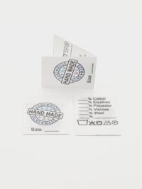 191a 25 St. Textiletiketten Hand Made Universal in englisch & Pflegesymbole