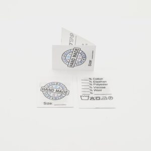 191a 25 St. Textiletiketten Hand Made Universal in englisch & Pflegesymbole