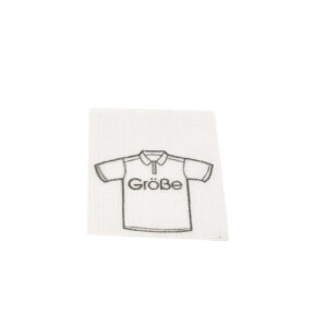 25 St. Textiletiketten "Größe, Motiv: Hemd"