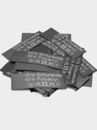 50 Etiketten 55% Schurwolle 45 Polyacryl mit Pflegesymbole