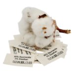 50 St. Textiletiketten aus Naturbaumwollband mit der Aufschrift 95% Baumwolle 5% Elasthan